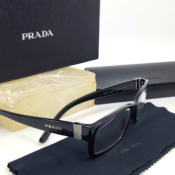 PRADA Tortoise Shell Eyeglasses with Box, Case, and Cleaning Cloth - Picture 3 of 7